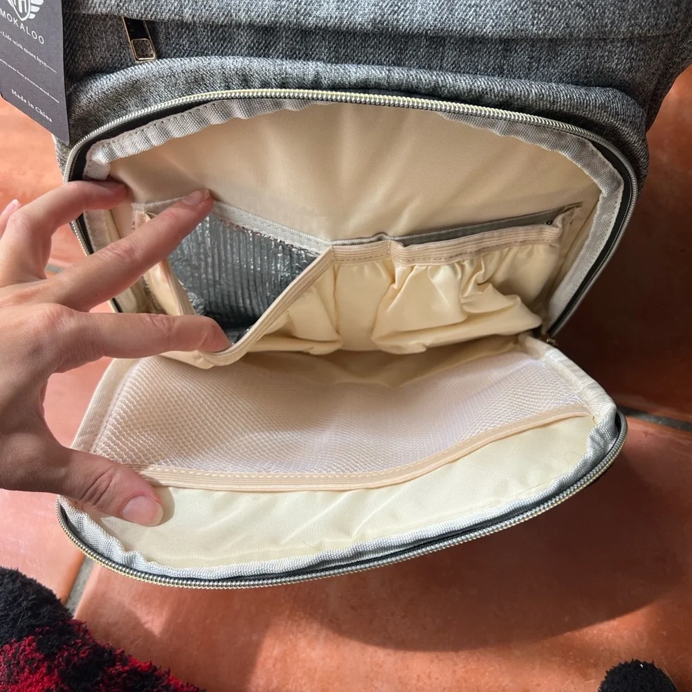 Gray Mokaloo Diaper Bag